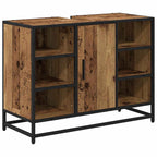 Badezimmermöbel-Set mit Regal 2 pcs Altholz Holzwerkstoff