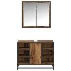 Badezimmermöbel-Set mit Regal 2 pcs Altholz Holzwerkstoff
