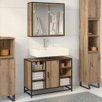 Badezimmermöbel-Set mit Regal 2 pcs Artisan-Eiche Holzwerkstoff