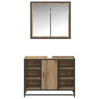 Badezimmermöbel-Set mit Regal 2 pcs Artisan-Eiche Holzwerkstoff