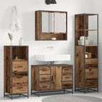 Badezimmermöbel-Set mit Schubladen 4 pcs Altholz Holzwerkstoff