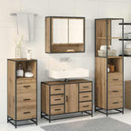 Badezimmermöbel-Set mit Regal 4 pcs Artisan-Eiche Holzwerkstoff