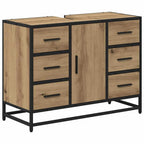 Badezimmermöbel-Set mit Regal 4 pcs Artisan-Eiche Holzwerkstoff