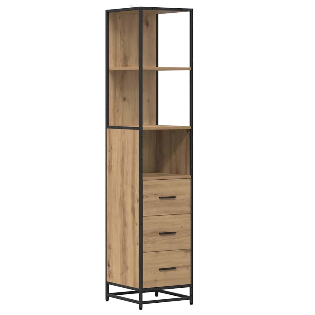 Badezimmermöbel-Set mit Regal 4 pcs Artisan-Eiche Holzwerkstoff