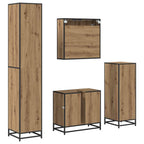 Badezimmermöbel-Set mit Regal 4 pcs Artisan-Eiche Holzwerkstoff