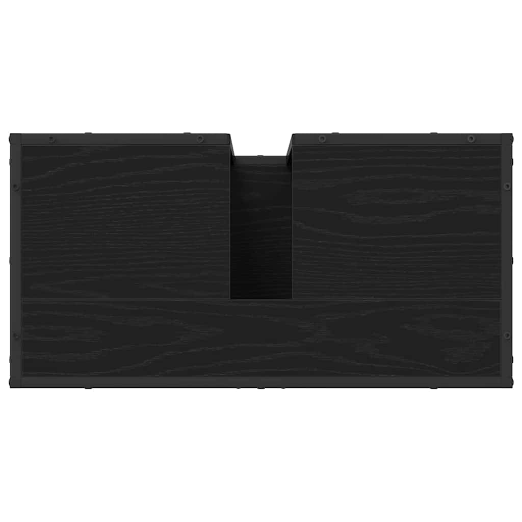 Badezimmermöbel-Set 2 pcs Schwarz Eichen-Optik Holzwerkstoff