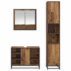 Badezimmermöbel-Set mit Regal 3 pcs Altholz Holzwerkstoff