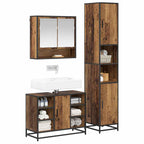 Badezimmermöbel-Set mit Regal 3 pcs Altholz Holzwerkstoff