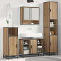 Badezimmermöbel-Set mit Regal 3 pcs Artisan-Eiche Holzwerkstoff