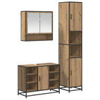 Badezimmermöbel-Set mit Regal 3 pcs Artisan-Eiche Holzwerkstoff