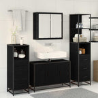 Badezimmermöbel-Set 4 pcs Schwarz Eichen-Optik Holzwerkstoff