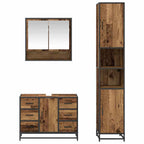 Badezimmermöbel-Set mit Schubladen 3 pcs Altholz Holzwerkstoff