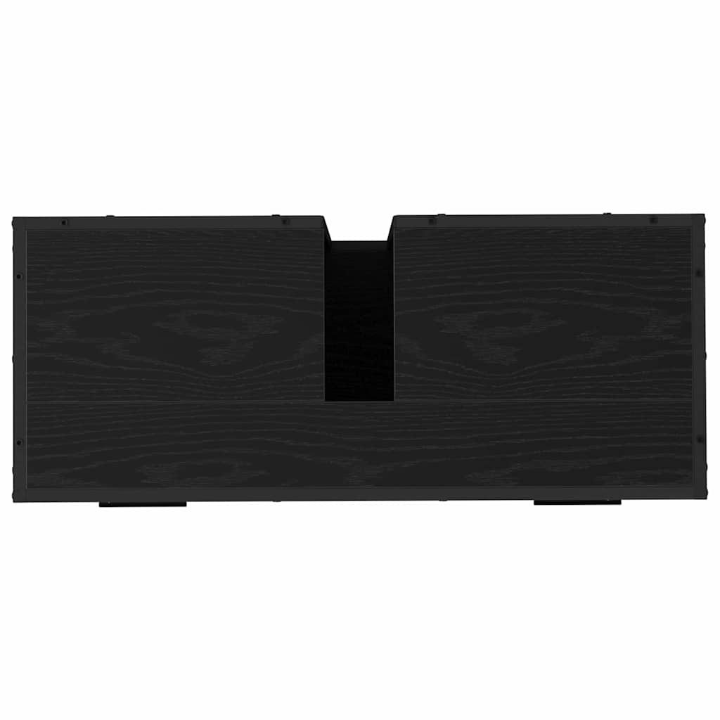 Badezimmermöbel-Set 3 pcs Schwarz Eichen-Optik Holzwerkstoff