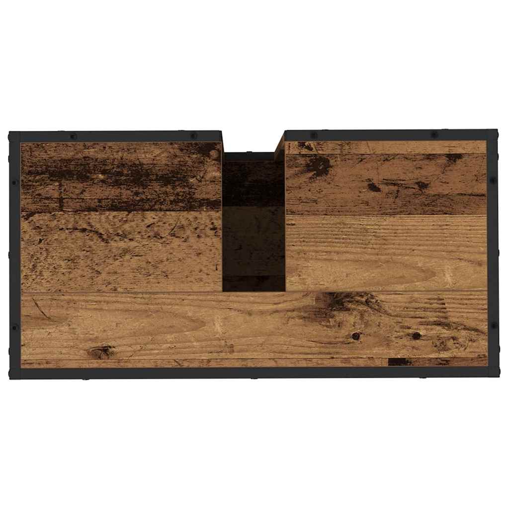 Badezimmermöbel-Set mit Schubladen 3 pcs Altholz Holzwerkstoff