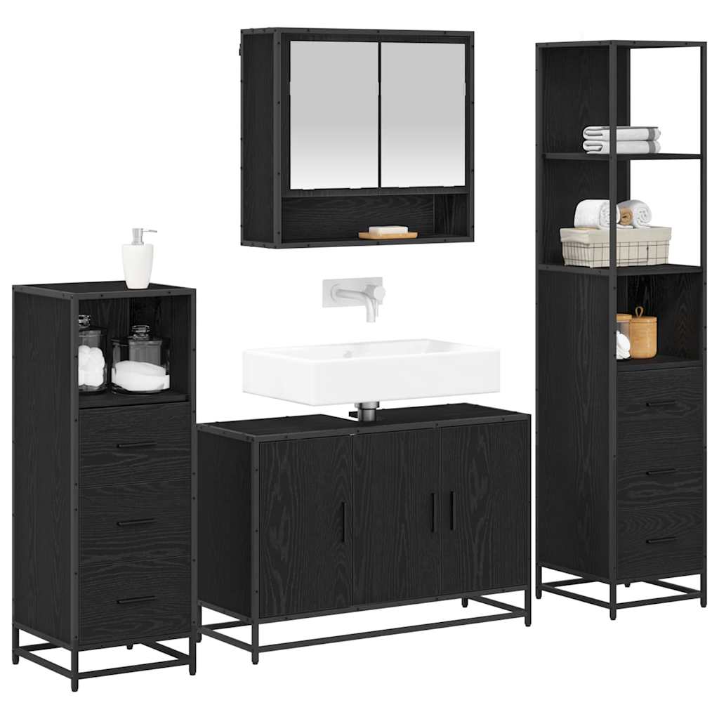 Badezimmermöbel-Set mit Regal 3 pcs Artisan-Eiche Holzwerkstoff