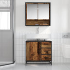 Badezimmermöbel-Set mit Schubladen 2 pcs Altholz Holzwerkstoff