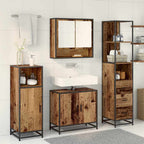 Badezimmermöbel-Set mit Schubladen 3 pcs Altholz Holzwerkstoff
