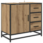 Badezimmermöbel-Set mit Regal 3 pcs Artisan-Eiche Holzwerkstoff