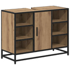 Badezimmermöbel-Set mit Regal 3 pcs Artisan-Eiche Holzwerkstoff