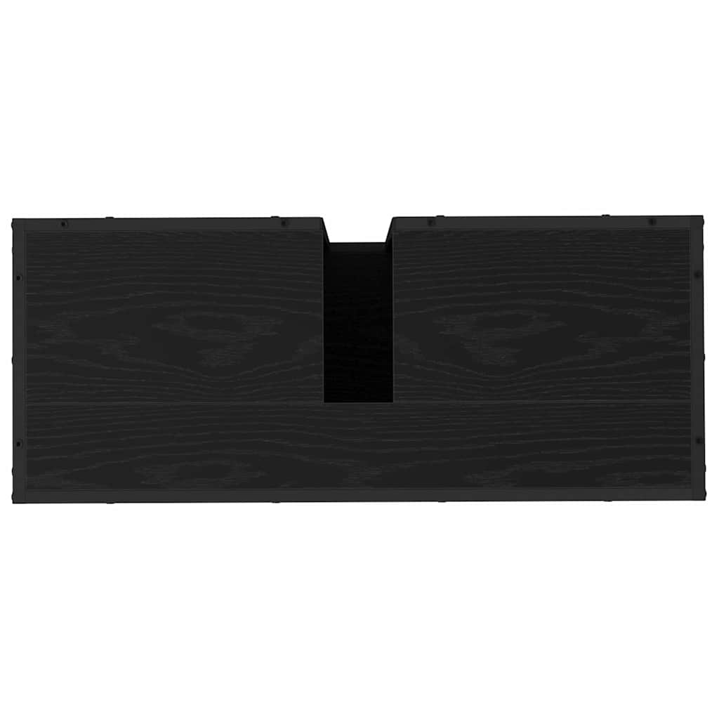 Badezimmermöbel-Set 4 pcs Schwarz Eichen-Optik Holzwerkstoff