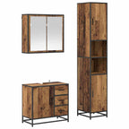 Badezimmermöbel-Set mit Schubladen 3 pcs Altholz Holzwerkstoff