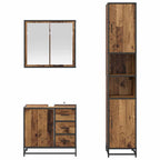 Badezimmermöbel-Set mit Schubladen 3 pcs Altholz Holzwerkstoff