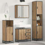 Badezimmermöbel-Set mit Regal 3 pcs Artisan-Eiche Holzwerkstoff