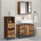 Badezimmermöbel-Set mit Schubladen 3 pcs Altholz Holzwerkstoff