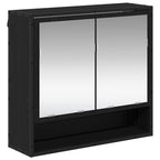 Badezimmermöbel-Set 4 pcs Schwarz Eichen-Optik Holzwerkstoff