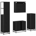 Badezimmermöbel-Set 4 pcs Schwarz Eichen-Optik Holzwerkstoff