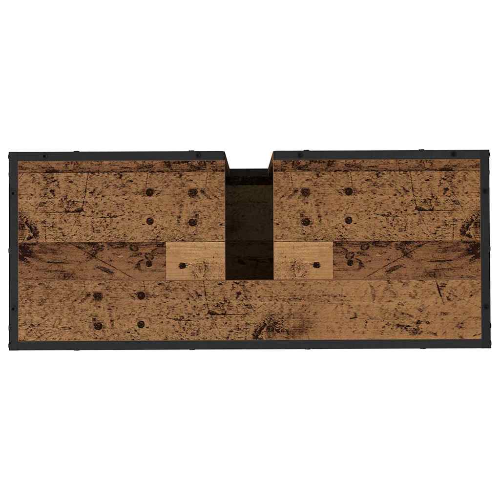 Badezimmermöbel-Set mit Regal 3 pcs Altholz Holzwerkstoff