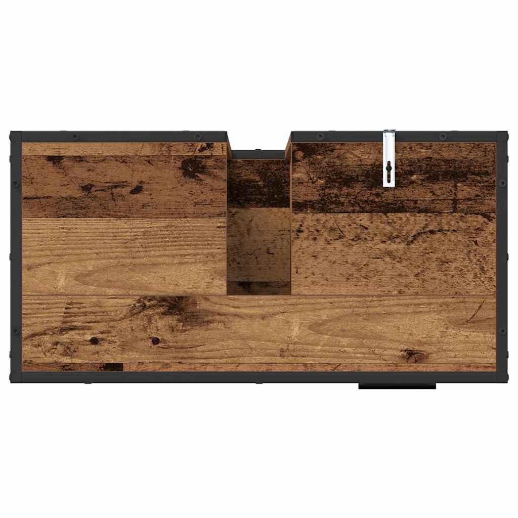 Badezimmermöbel-Set mit Schubladen 3 pcs Altholz Holzwerkstoff