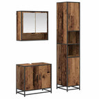 Badezimmermöbel-Set mit Regal 3 pcs Altholz Holzwerkstoff
