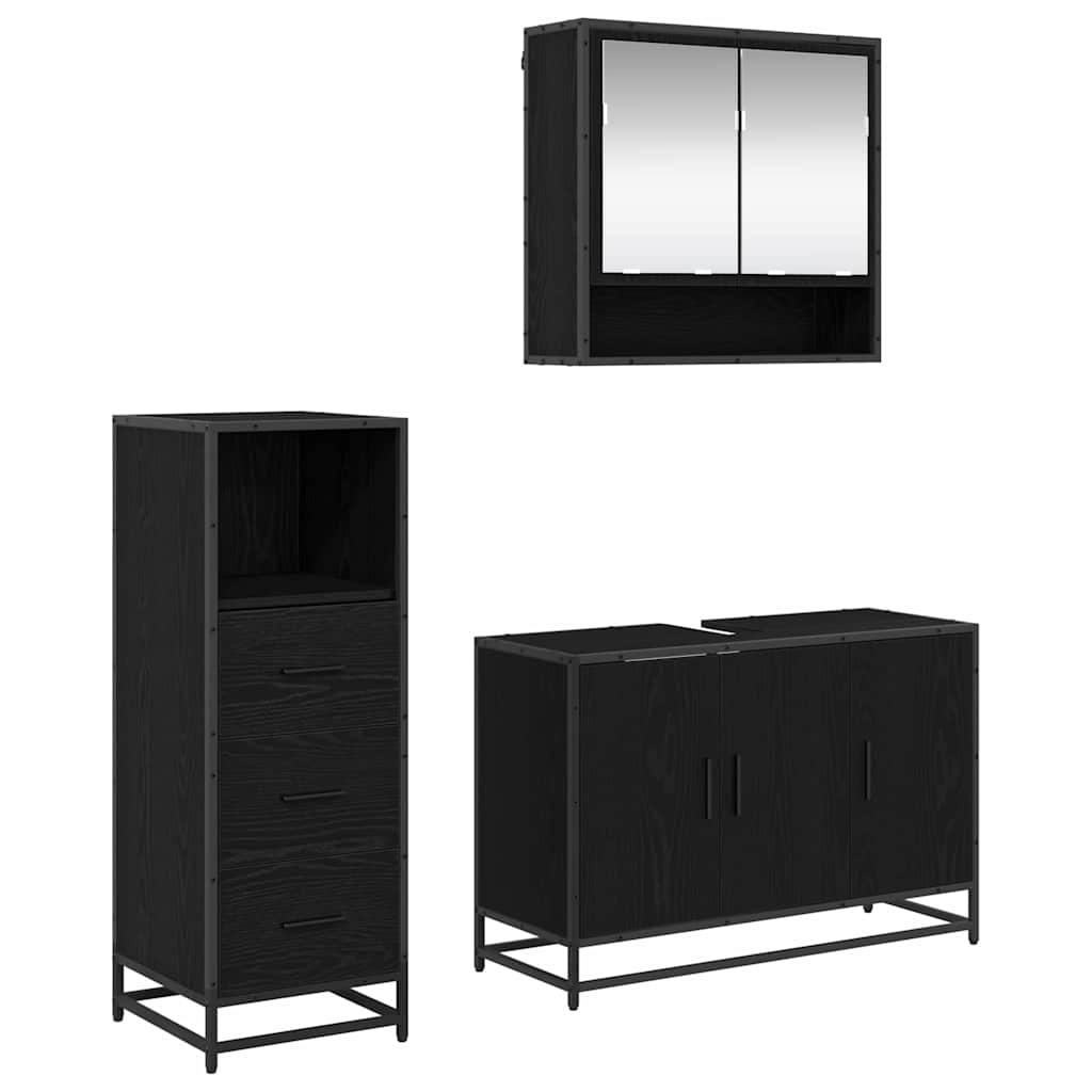 Badezimmermöbel-Set mit Schubladen 2 pcs Altholz Holzwerkstoff