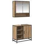 Badezimmermöbel-Set mit Regal 2 pcs Artisan-Eiche Holzwerkstoff