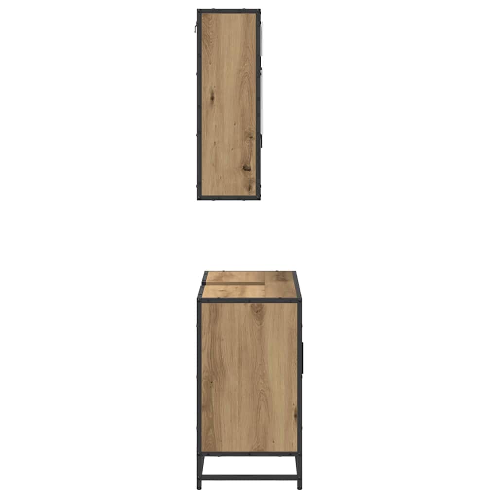 Badezimmermöbel-Set mit Regal 2 pcs Artisan-Eiche Holzwerkstoff
