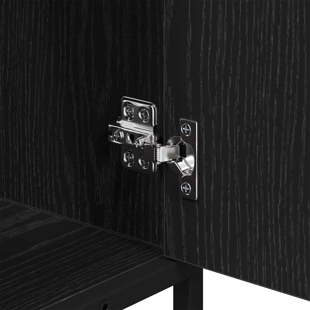 Badezimmermöbel-Set 2 pcs Schwarz Eichen-Optik Holzwerkstoff