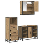 Badezimmermöbel-Set mit Regal 3 pcs Artisan-Eiche Holzwerkstoff