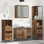 Badezimmermöbel Set mit Schubladen 4 pcs Altholz Holzwerkstoff
