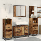 Badezimmermöbel Set mit Schubladen 4 pcs Altholz Holzwerkstoff