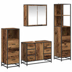 Badezimmermöbel Set mit Schubladen 4 pcs Altholz Holzwerkstoff