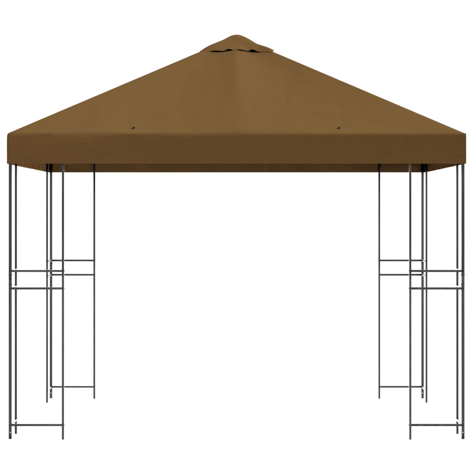 Pavillon 3 x 3 m Taupe Polyester und Stahl 190 gsm