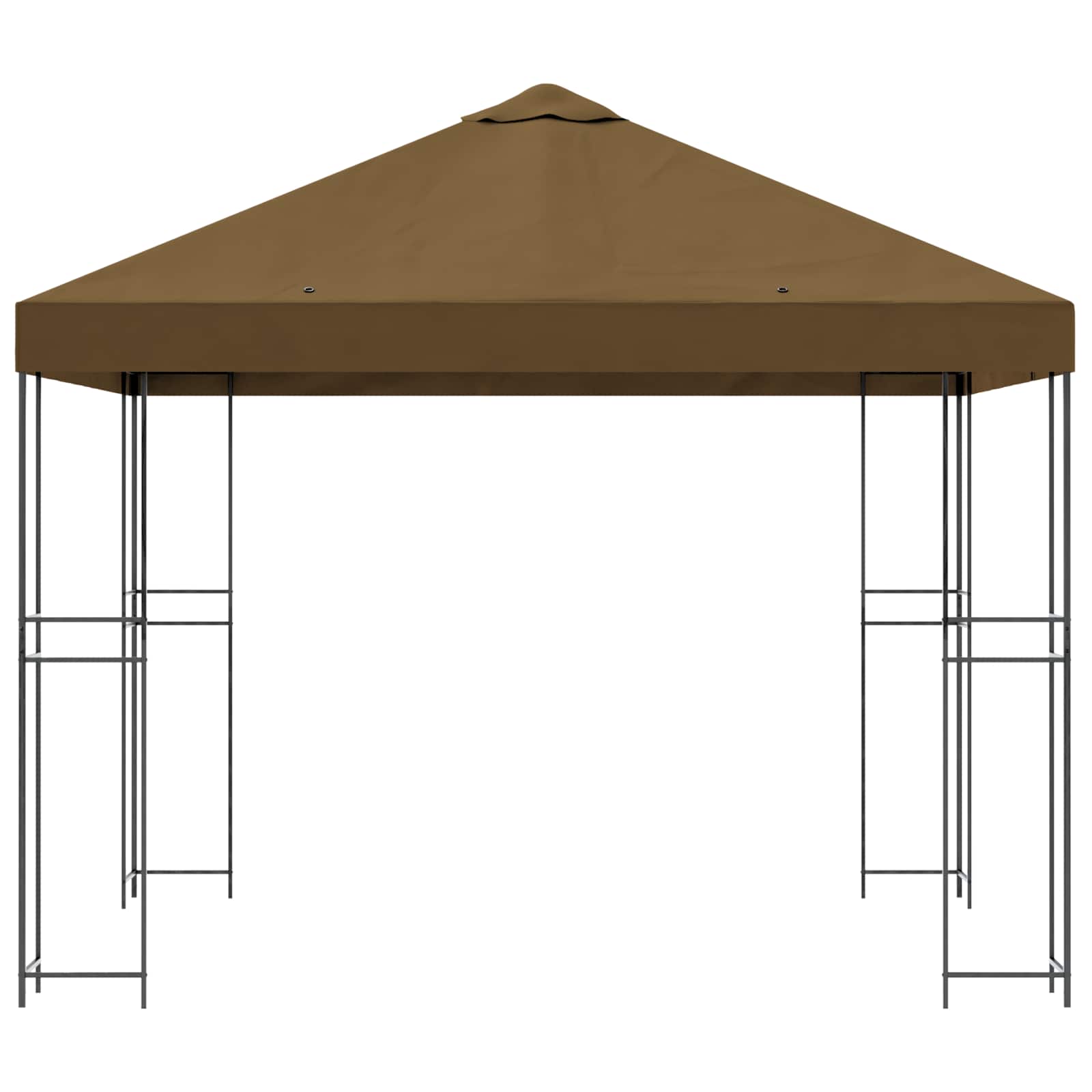 Pavillon 3 x 3 m Taupe Polyester und Stahl 190 gsm