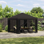 Garten Pavillon mit Seitenwänden 3 x 3 m Anthrazit