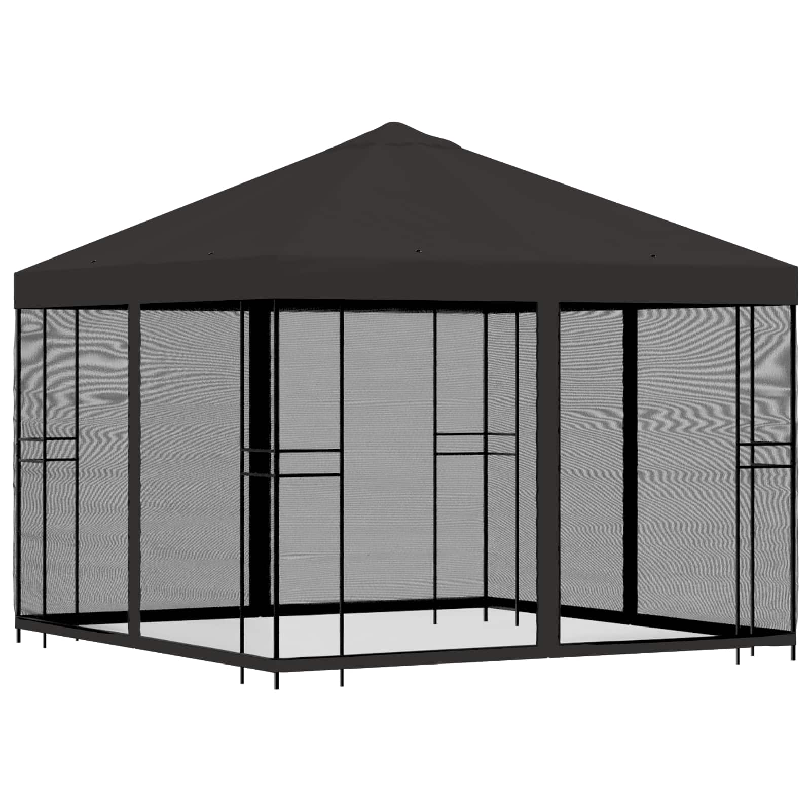 Garten Pavillon mit Seitenwänden 3 x 3 m Anthrazit