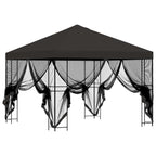 Garten Pavillon mit Seitenwänden 3 x 3 m Anthrazit