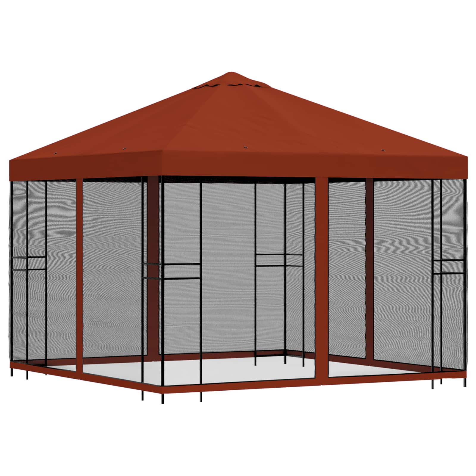 Garten Pavillon mit Seitenwänden 3 x 3 m Terrakotta