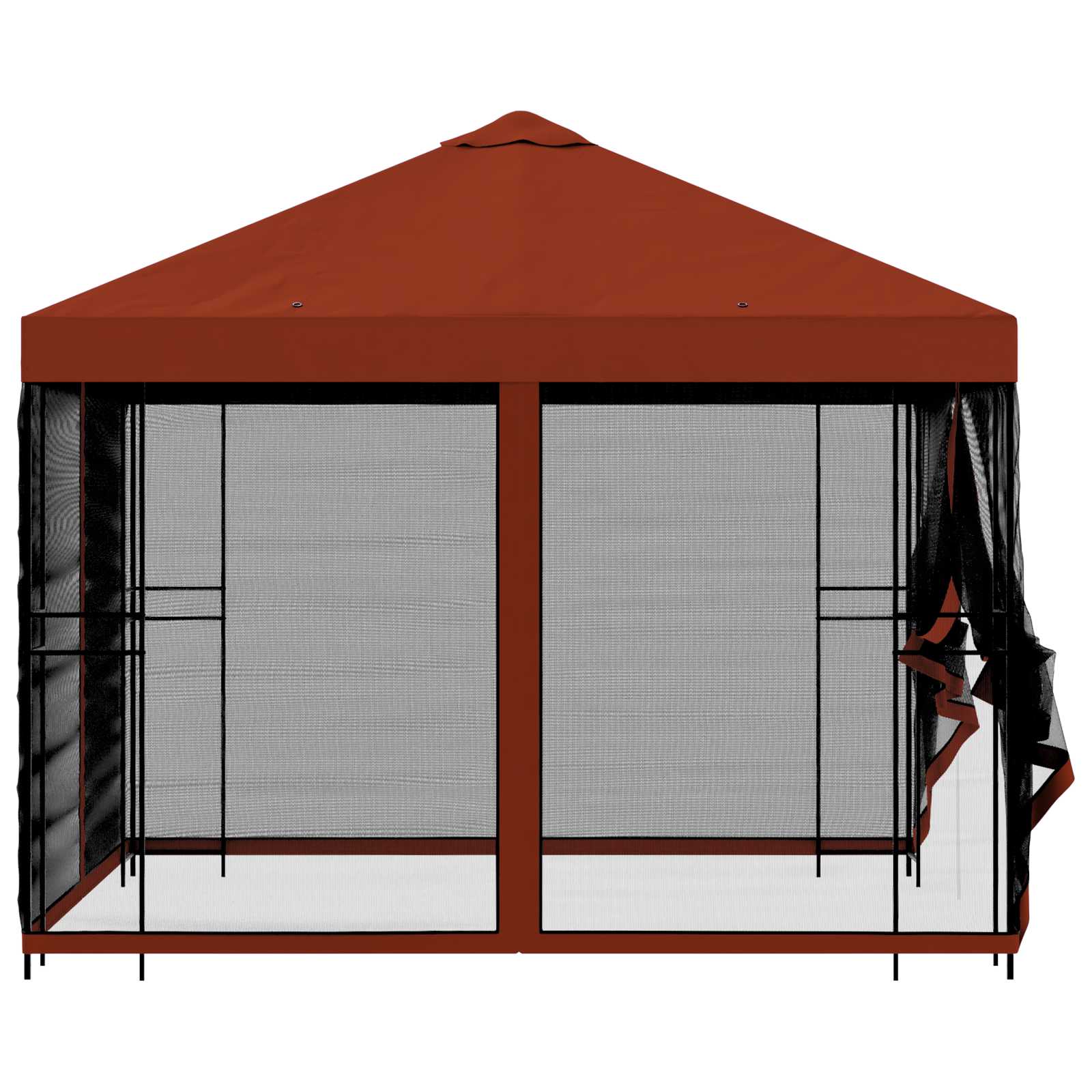 Garten Pavillon mit Seitenwänden 3 x 3 m Terrakotta