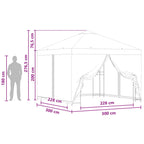 Garten Pavillon mit Seitenwänden 3 x 3 m Terrakotta