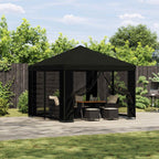 Garten Pavillon mit Seitenwänden 3 x 3 m Schwarz